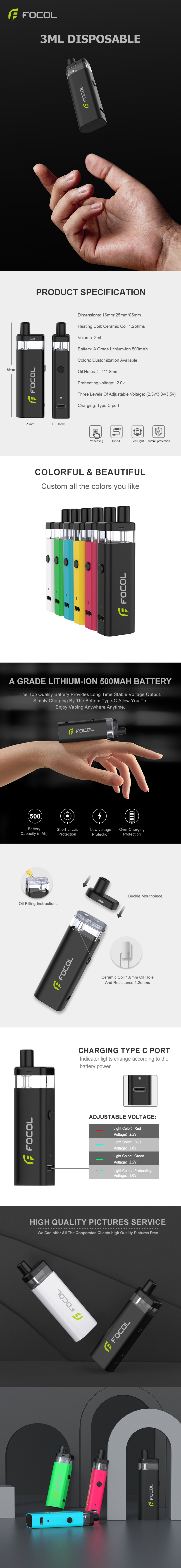 Empty 3G Delta 8 Disposable Vape Pen 1000mg