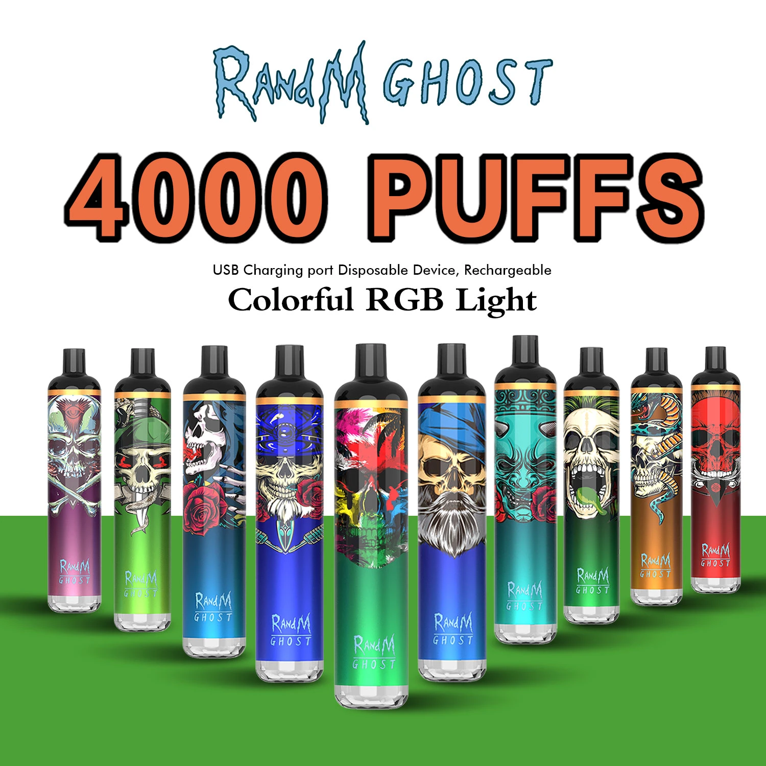 Wholesale 4000 Puffs Disposable Vape 6 Colors RGB Light E Cig