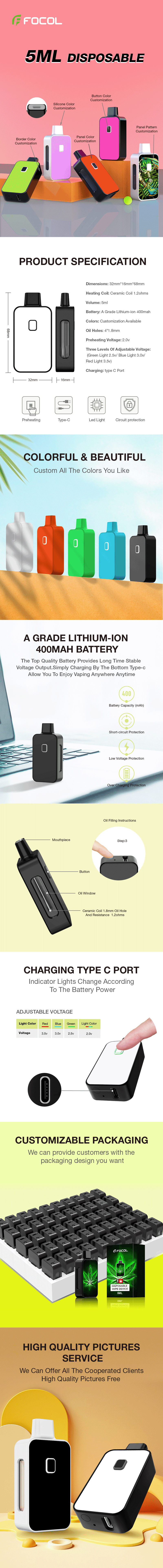 5 Gram CBD HHC Delta 9 Disposable 5G Vape Pen