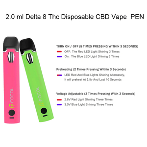 2ml Delta 8 Disposable Thc CBD Vape Pen
