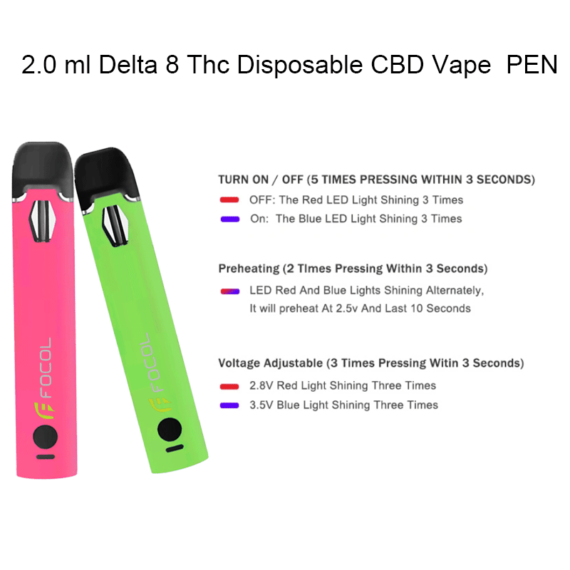 2ml empty CBD THC Disposable delta 8 Vape Pen