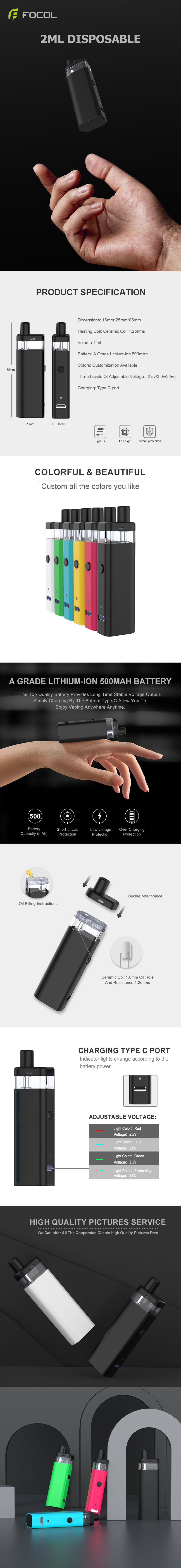 2ml/3ml disposable vape details