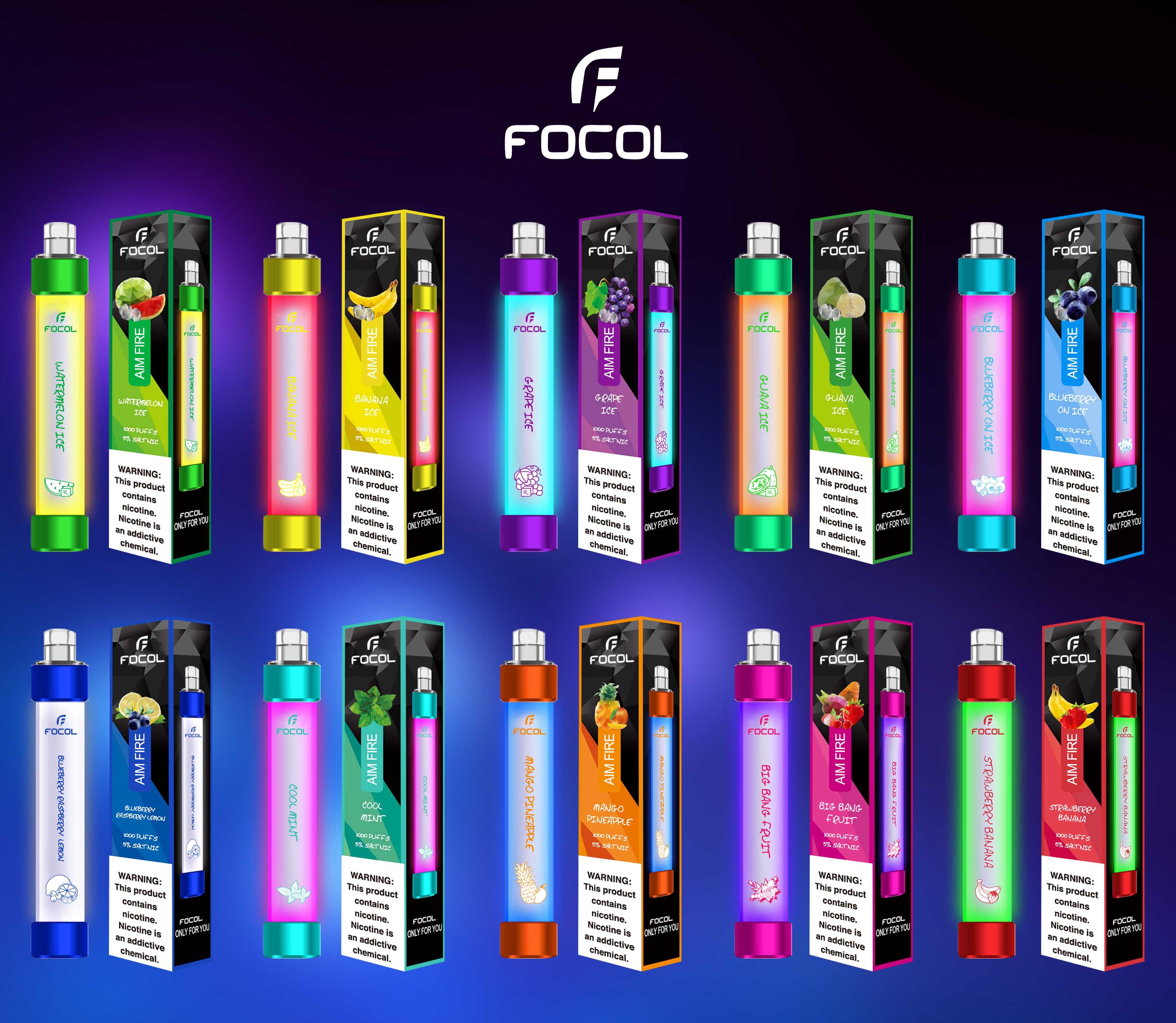 1000 Puffs E-Cigarettes Multiple Flavors Custom Disposable Vape
