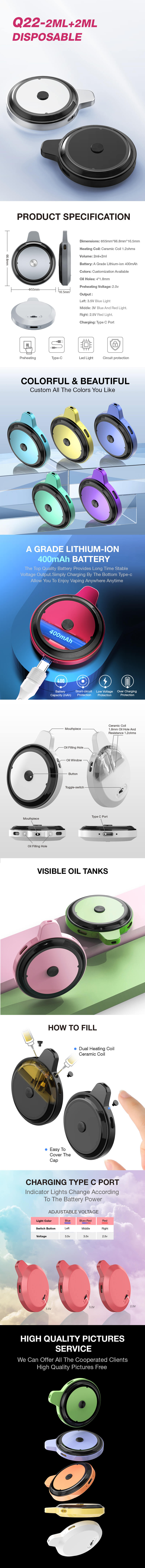 dual flavors disposable vape