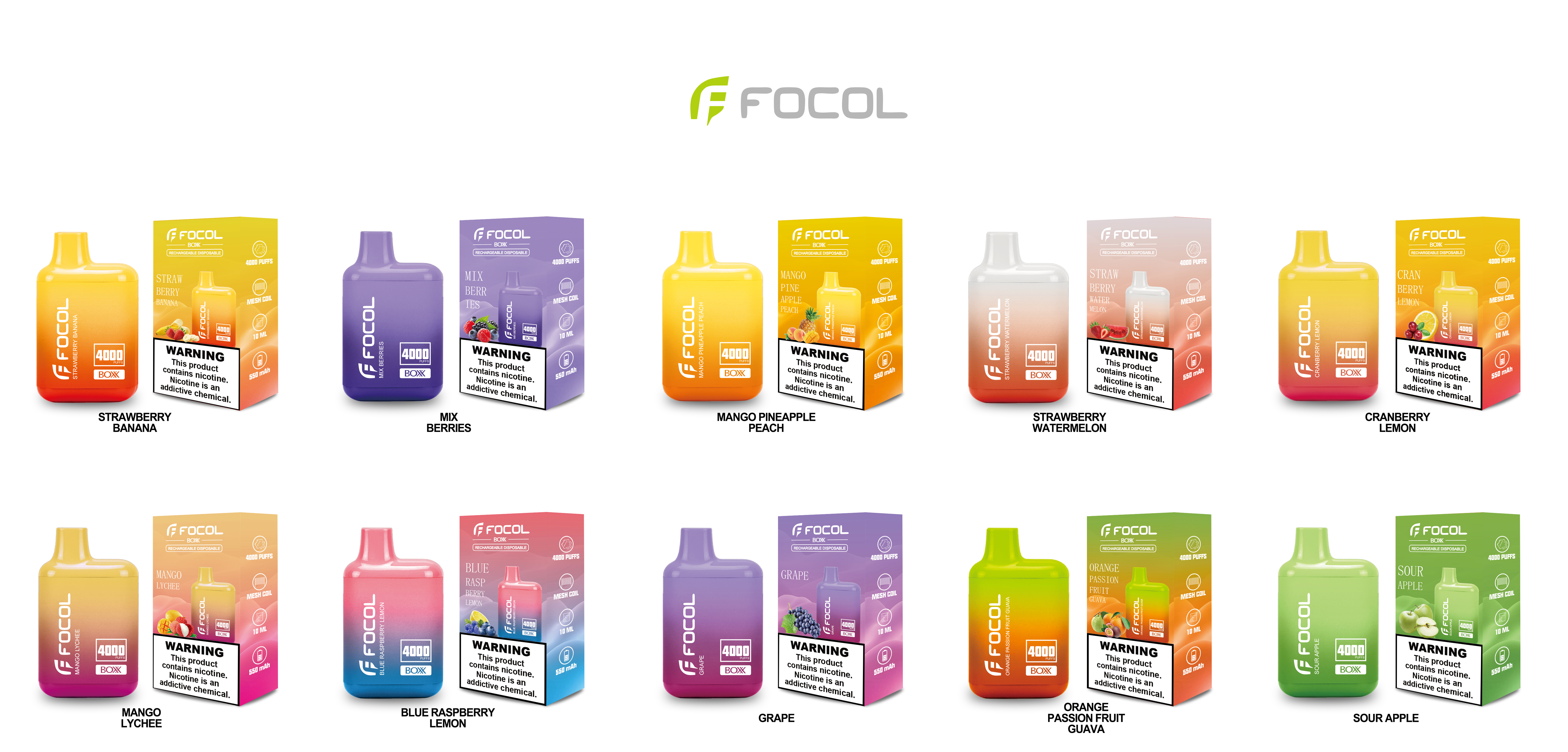 Best Price Customized Focol 10ml 4000puffs Disposable Vape Cigarette 